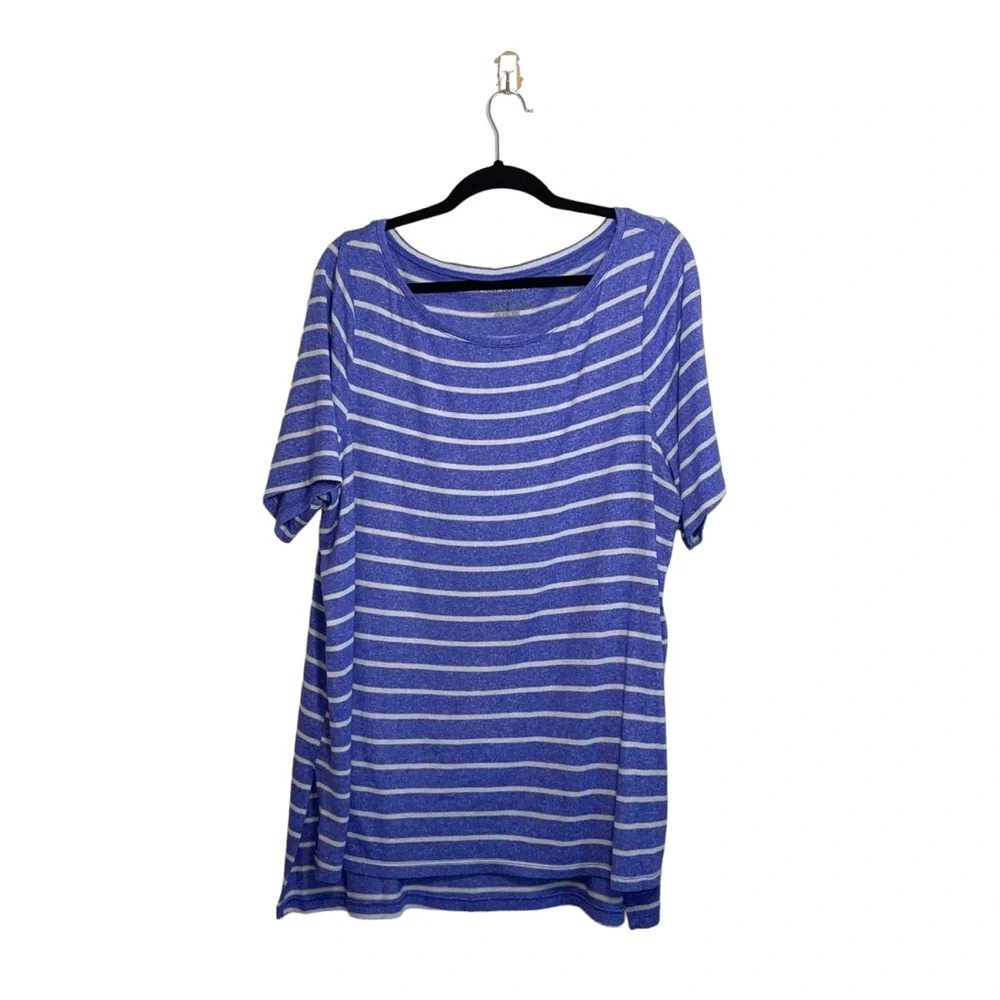 Lane Bryant Blue & White Striped Cozy Plush Top 18/20 2X Women’s